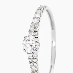Bague Solitaire Francoise-marie Or Blanc Oxyde De Zirconium