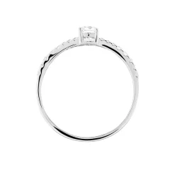 Bague Solitaire Francoise-marie Or Blanc Oxyde De Zirconium
