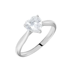 Bague Solitaire Geranium Argent Blanc Oxyde De Zirconium