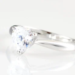 Bague Solitaire Geranium Argent Blanc Oxyde De Zirconium