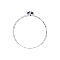 Bague Solitaire Goutte Or Blanc Saphir
