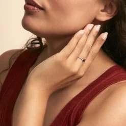 Bague Solitaire Goutte Or Blanc Saphir