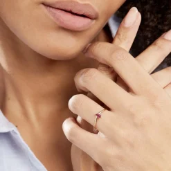 Bague Solitaire Goutte Or Jaune Rubis