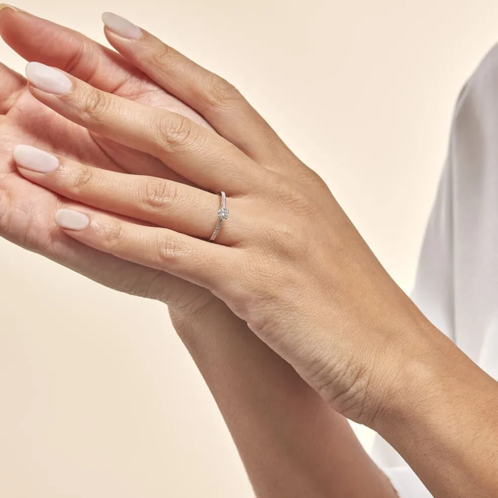 Bague Solitaire Hemera Or Blanc Diamant