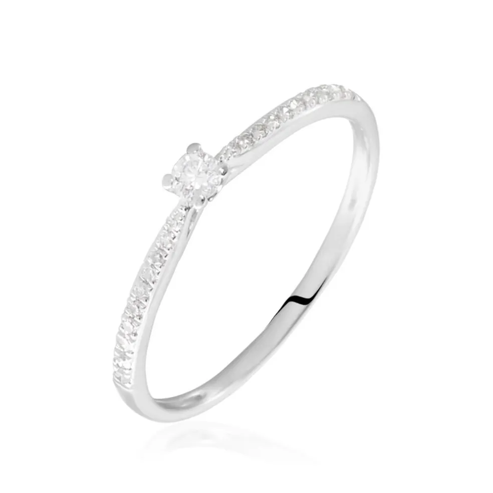 Bague Solitaire Hemera Or Blanc Diamant