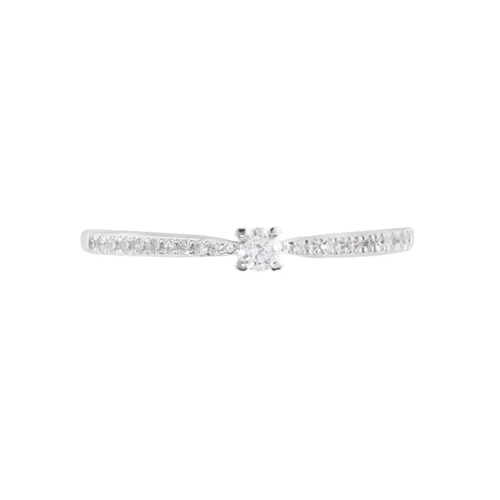 Bague Solitaire Hemera Or Blanc Diamant