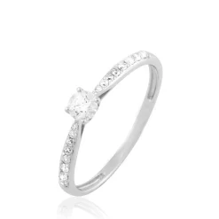 Bague Solitaire Hemera Or Blanc Diamant