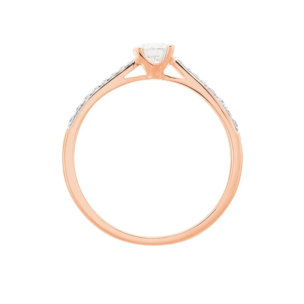 Bague Solitaire Hemera Or Rose Diamant