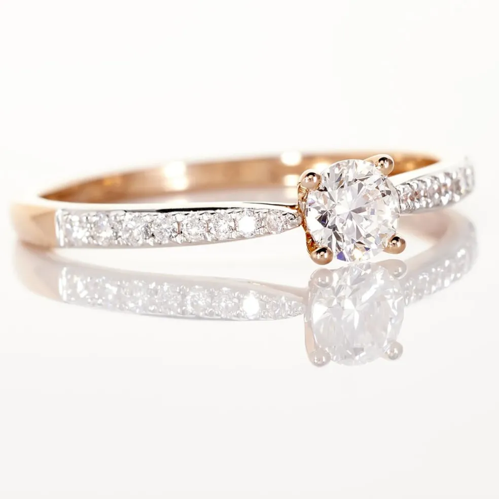 Bague Solitaire Hemera Or Rose Diamant