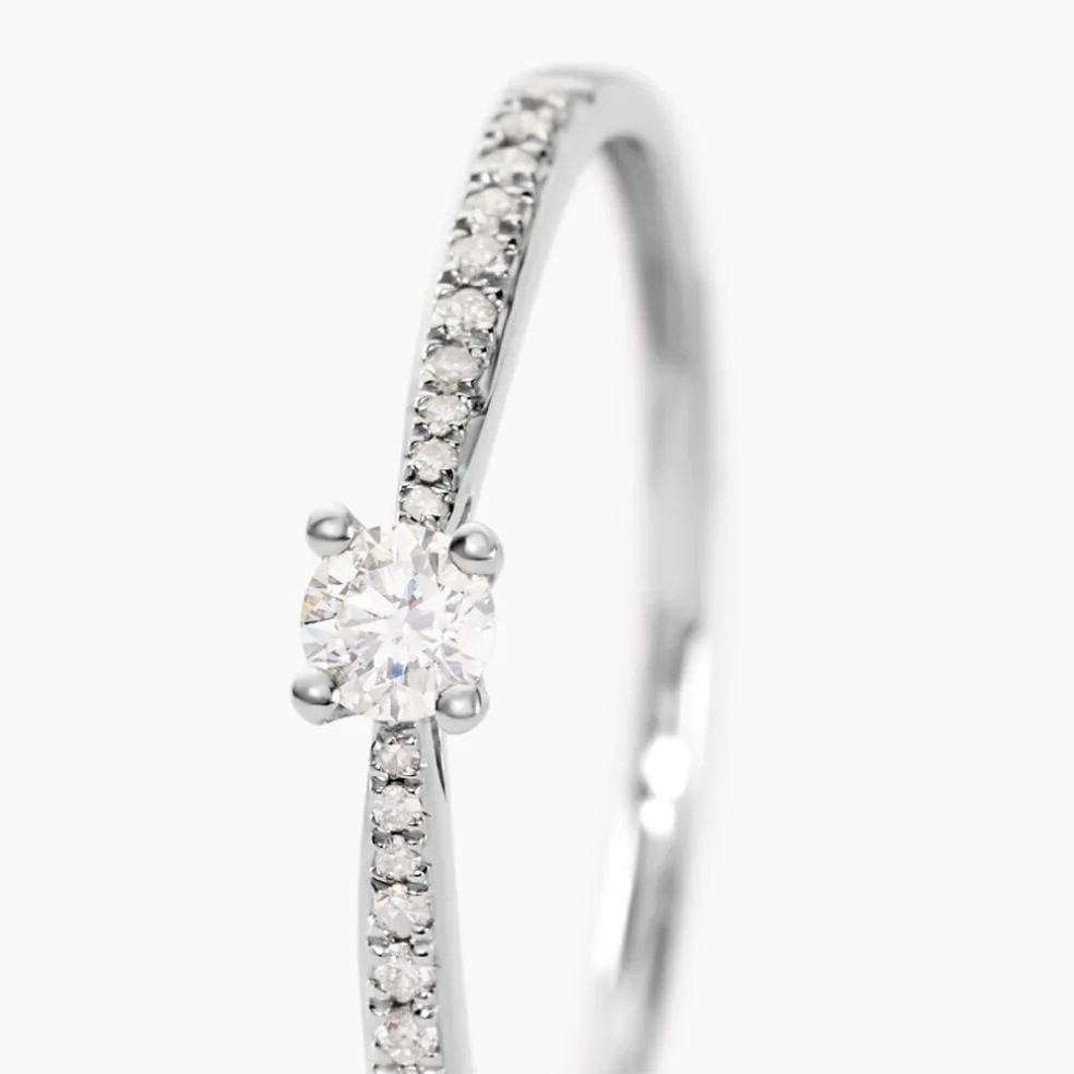Bague Solitaire Hemera Or Blanc Diamant