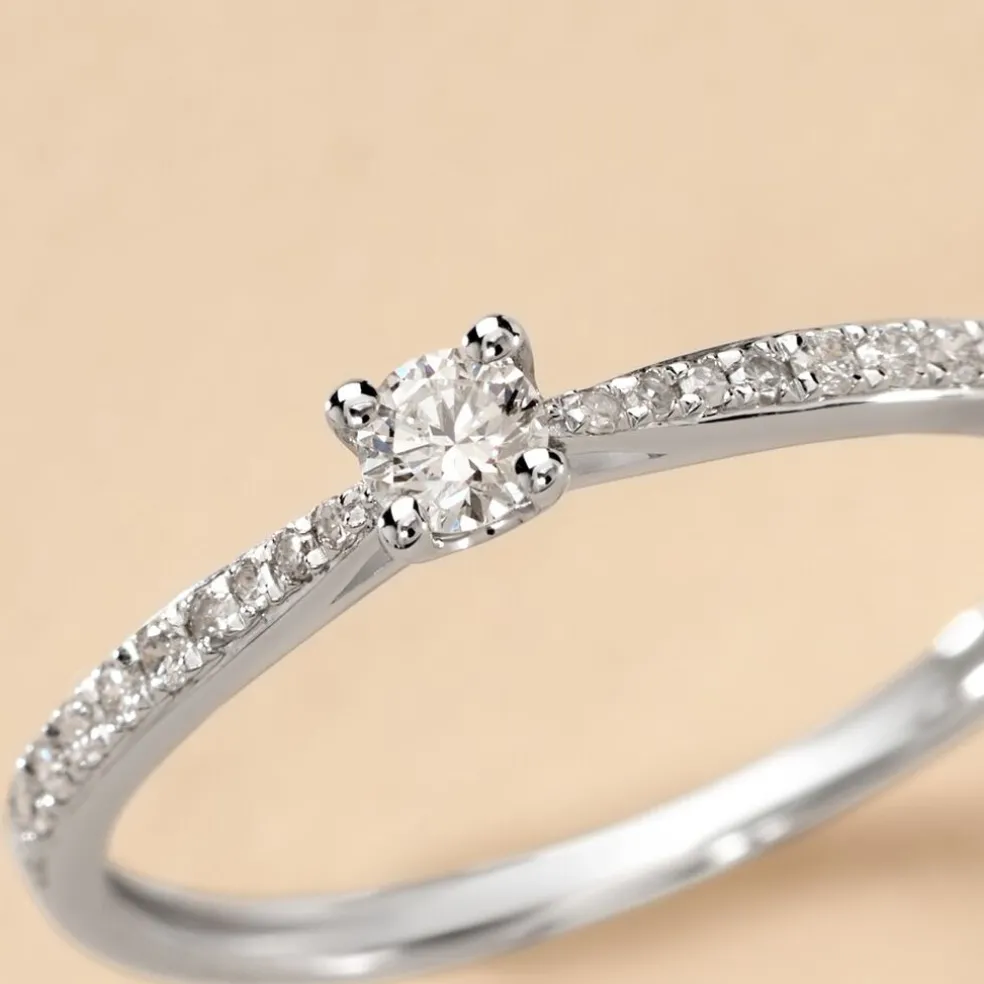 Bague Solitaire Hemera Or Blanc Diamant