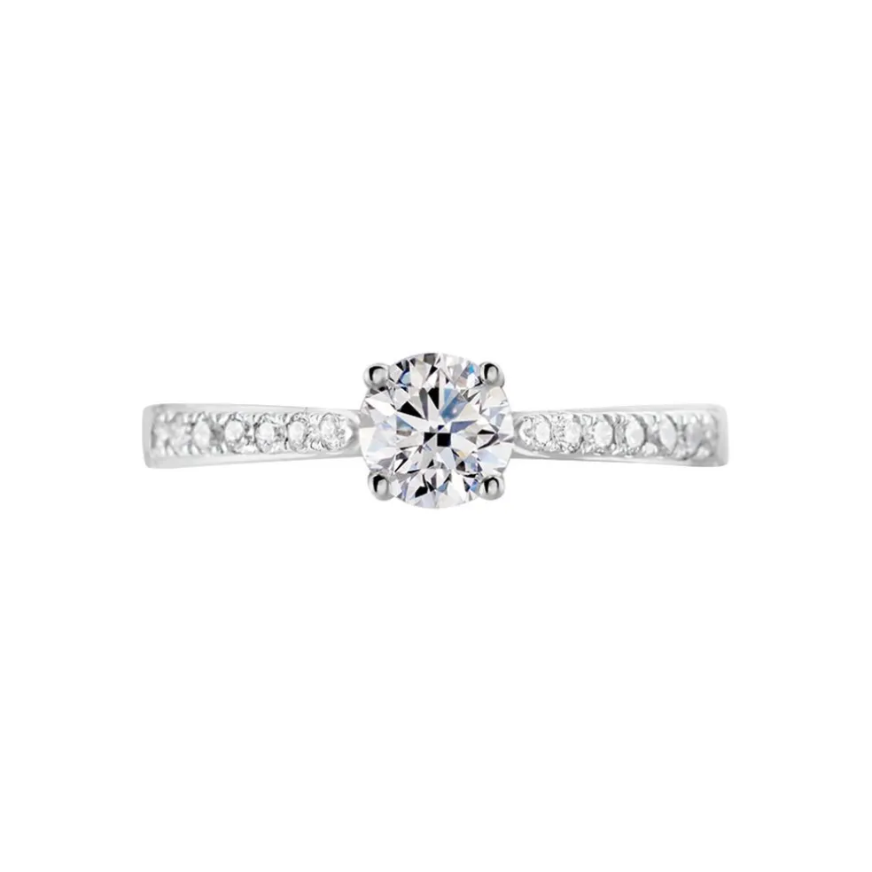 Bague Solitaire Hemera Or Blanc Diamant Synthetique
