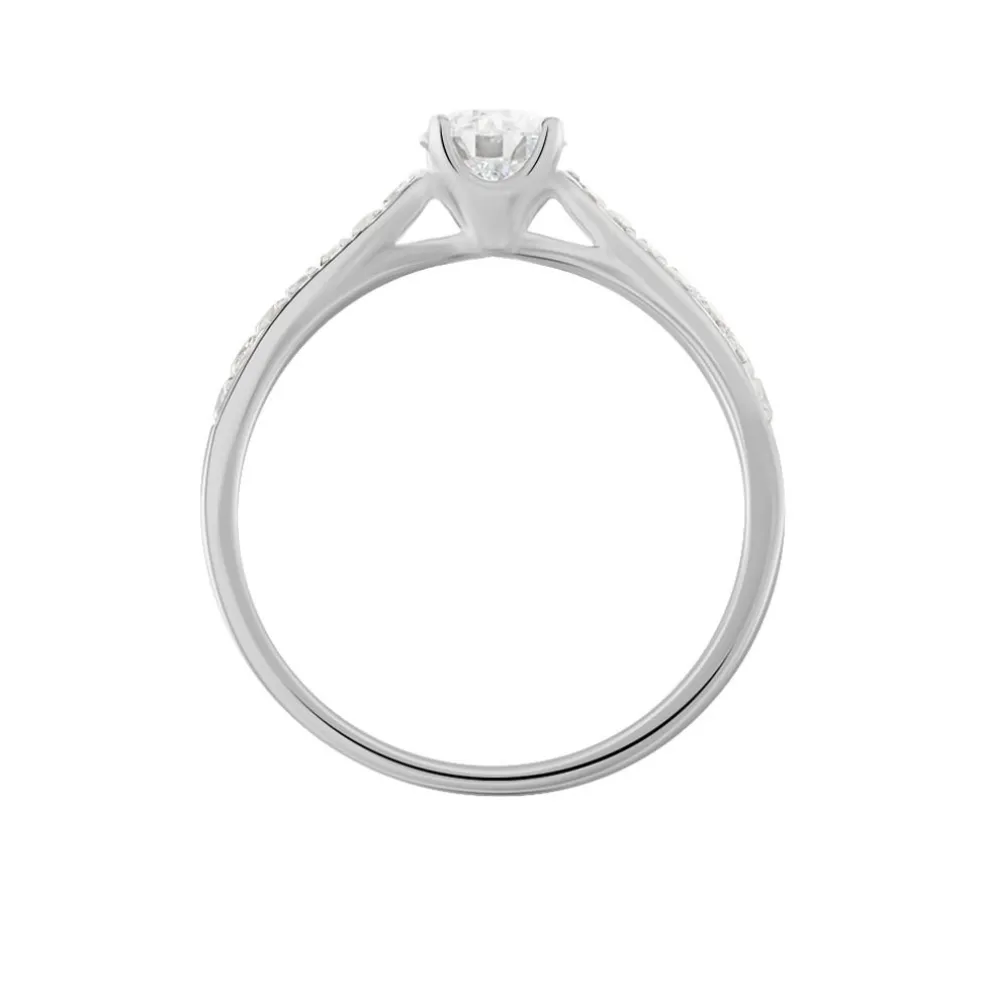Bague Solitaire Hemera Or Blanc Diamant Synthetique