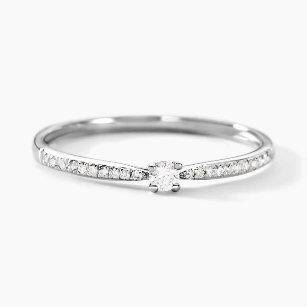 Bague Solitaire Hemera Or Blanc Diamant