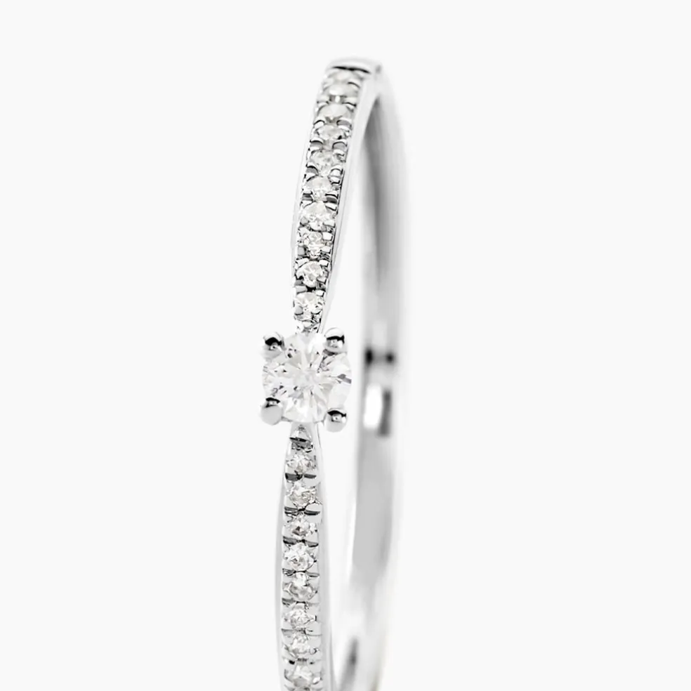 Bague Solitaire Hemera Or Blanc Diamant