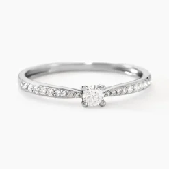Bague Solitaire Hemera Or Blanc Diamant