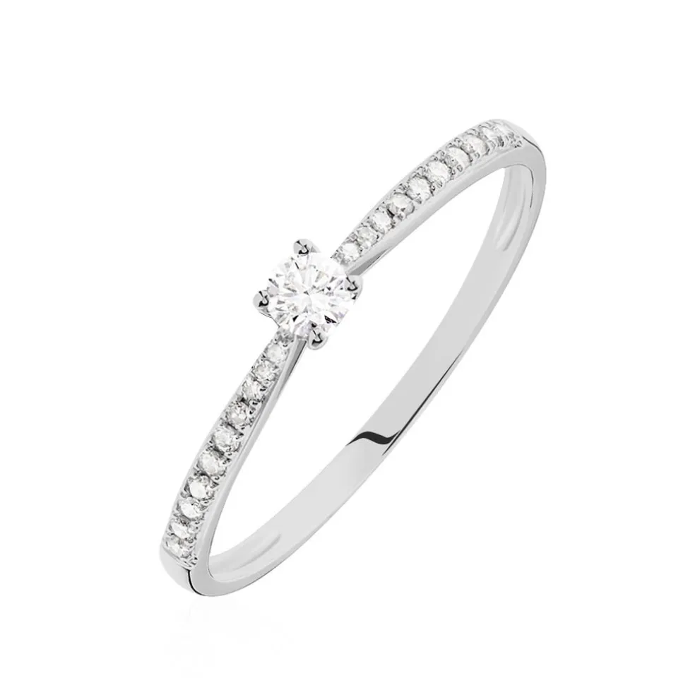 Bague Solitaire Hemera Or Blanc Diamant