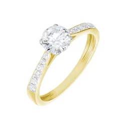 Bague Solitaire Hemera Or Jaune Diamant Synthetique