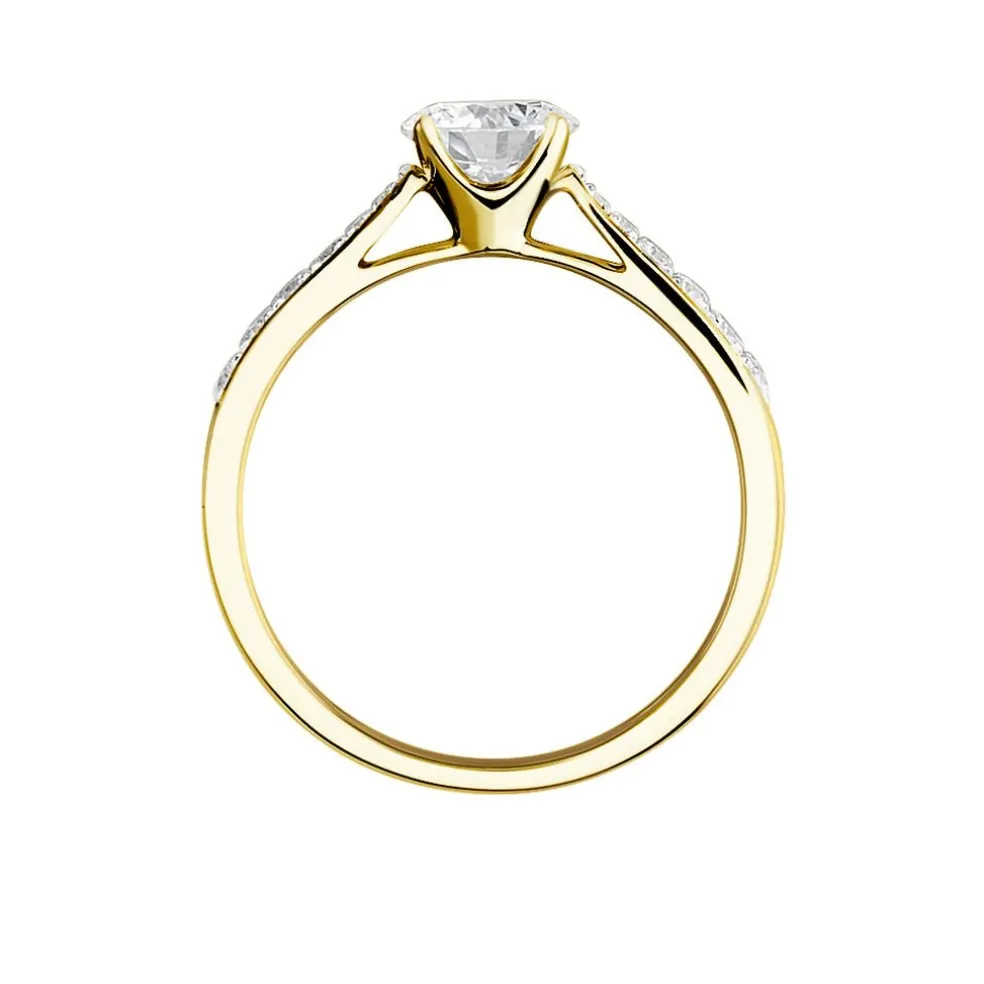 Bague Solitaire Hemera Or Jaune Diamant Synthetique