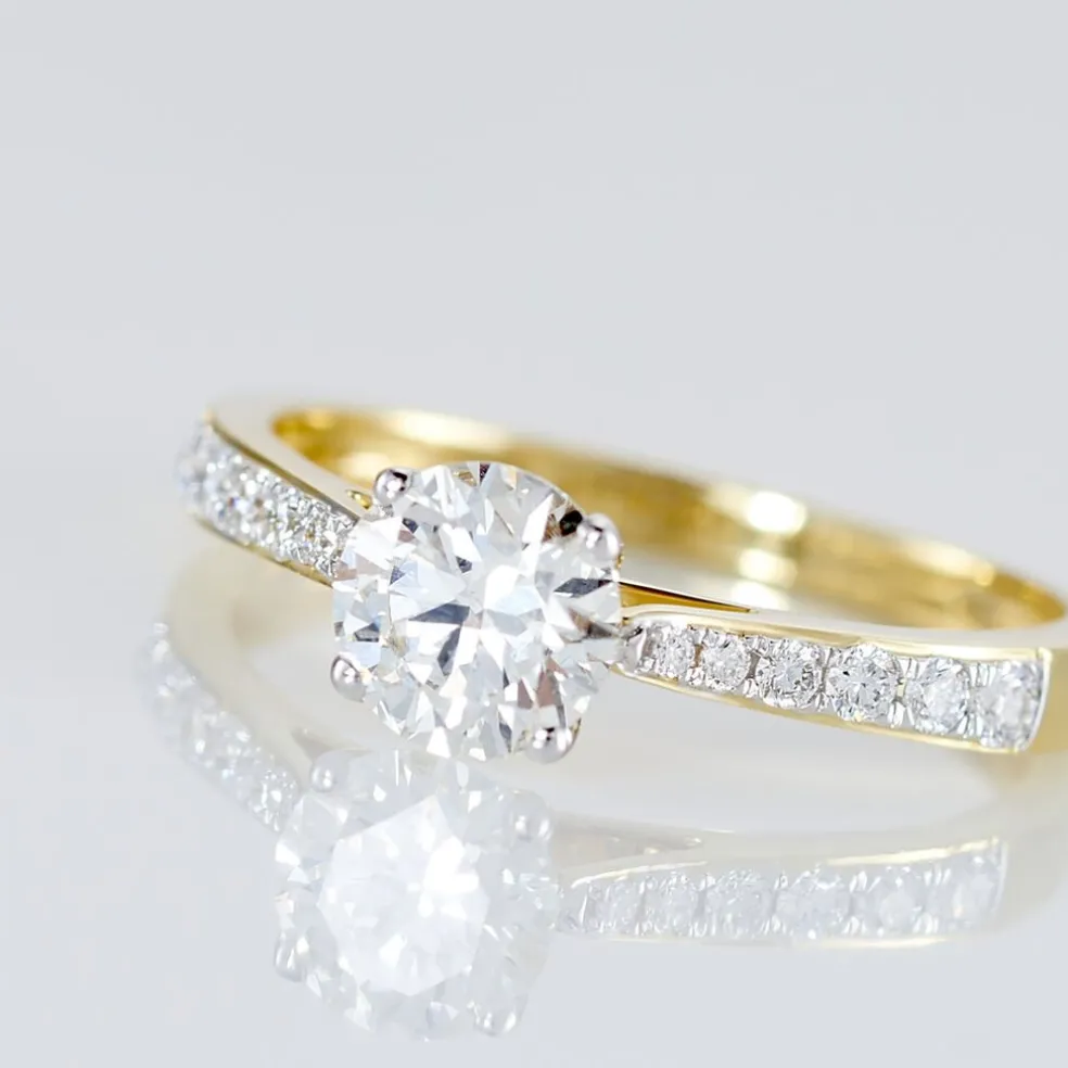 Bague Solitaire Hemera Or Jaune Diamant Synthetique
