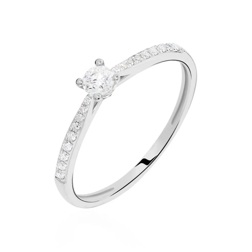 Bague Solitaire Hemera Or Blanc Diamant