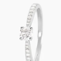 Bague Solitaire Hemera Or Blanc Diamant
