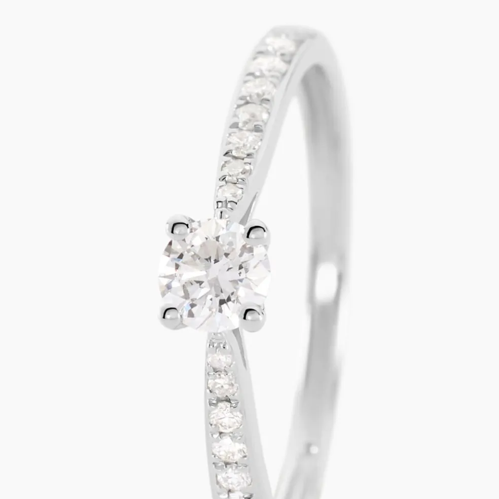 Bague Solitaire Hemera Or Blanc Diamant