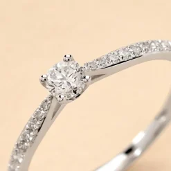 Bague Solitaire Hemera Or Blanc Diamant