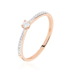 Bague Solitaire Hemera Or Rose Diamant
