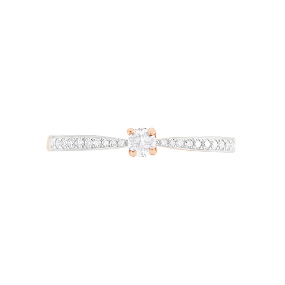 Bague Solitaire Hemera Or Rose Diamant