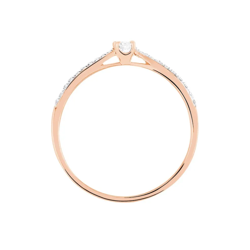 Bague Solitaire Hemera Or Rose Diamant