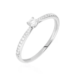 Bague Solitaire Hemera Or Blanc Diamant