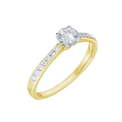 Bague Solitaire Hemera Or Jaune Diamant Synthetique