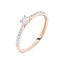 Bague Solitaire Hemera Or Rose Diamant
