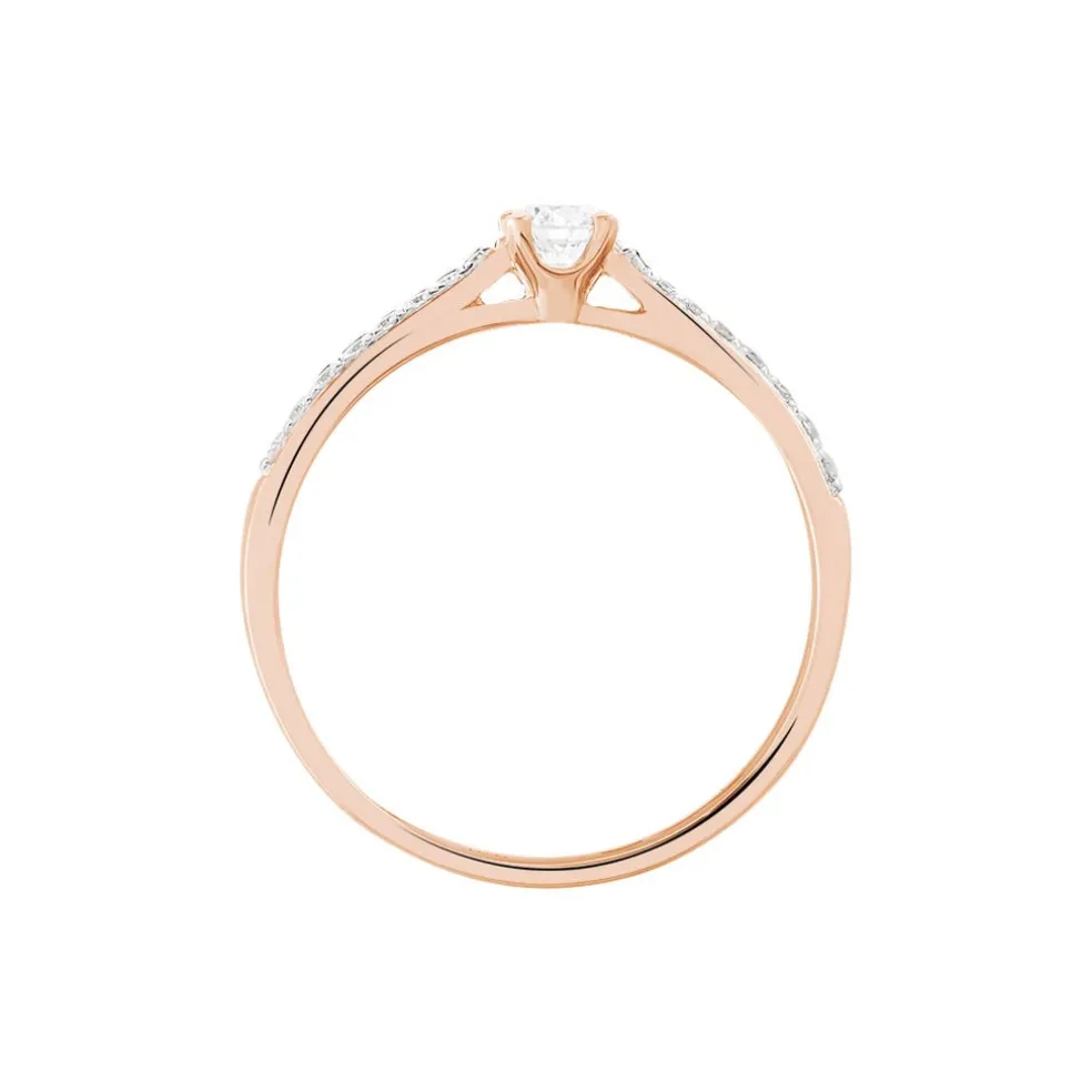 Bague Solitaire Hemera Or Rose Diamant