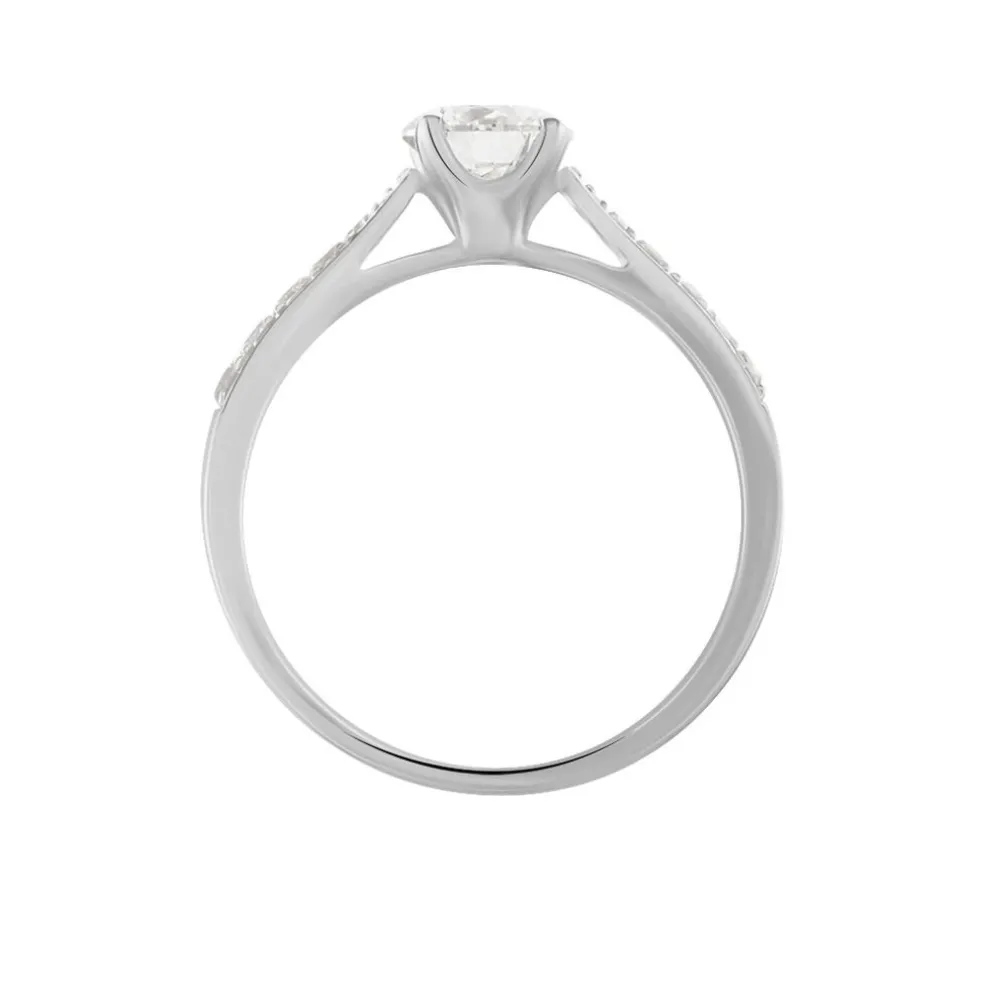 Bague Solitaire Hemera Or Blanc Diamant Synthetique