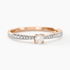 Bague Solitaire Hemera Or Rose Diamant