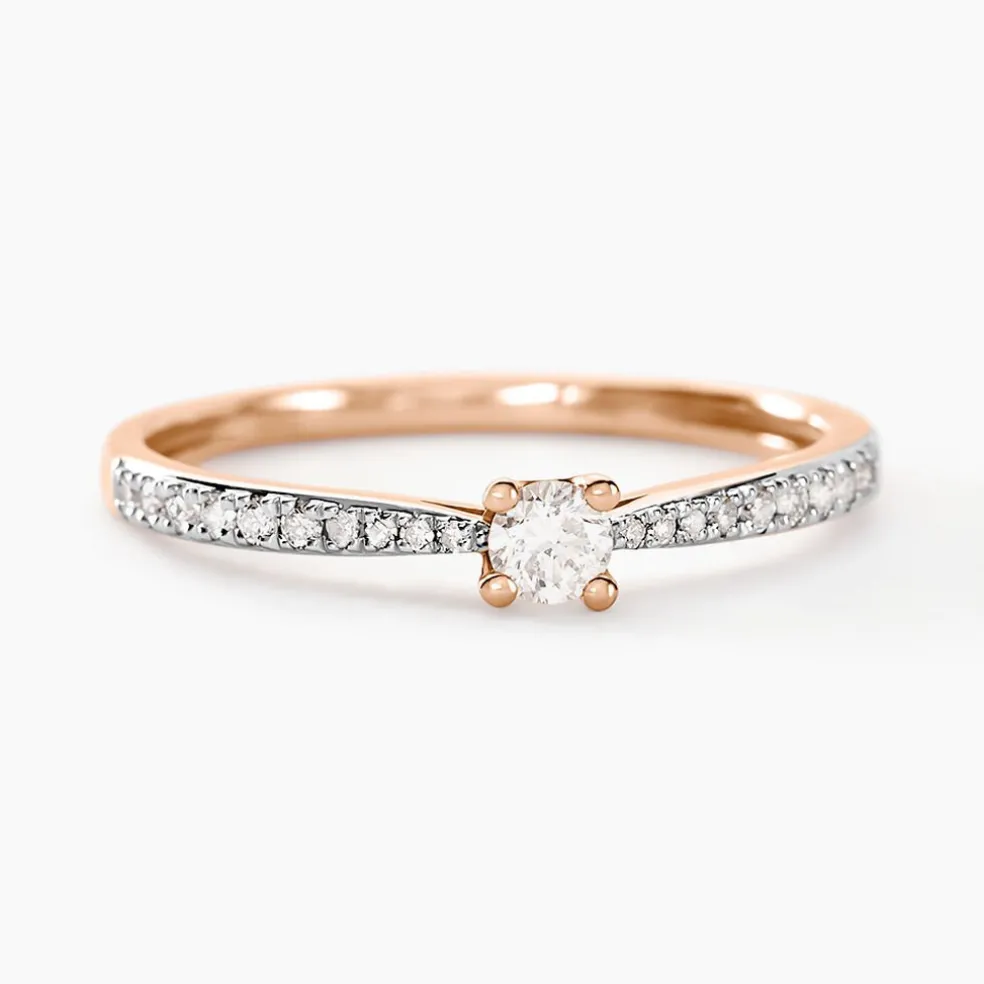Bague Solitaire Hemera Or Rose Diamant