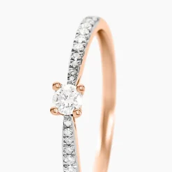 Bague Solitaire Hemera Or Rose Diamant