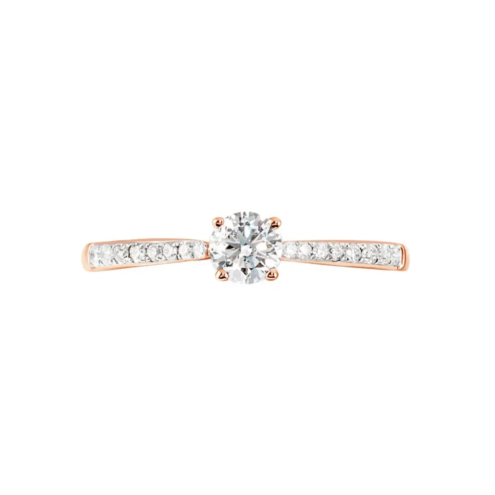 Bague Solitaire Hemera Or Rose Diamant