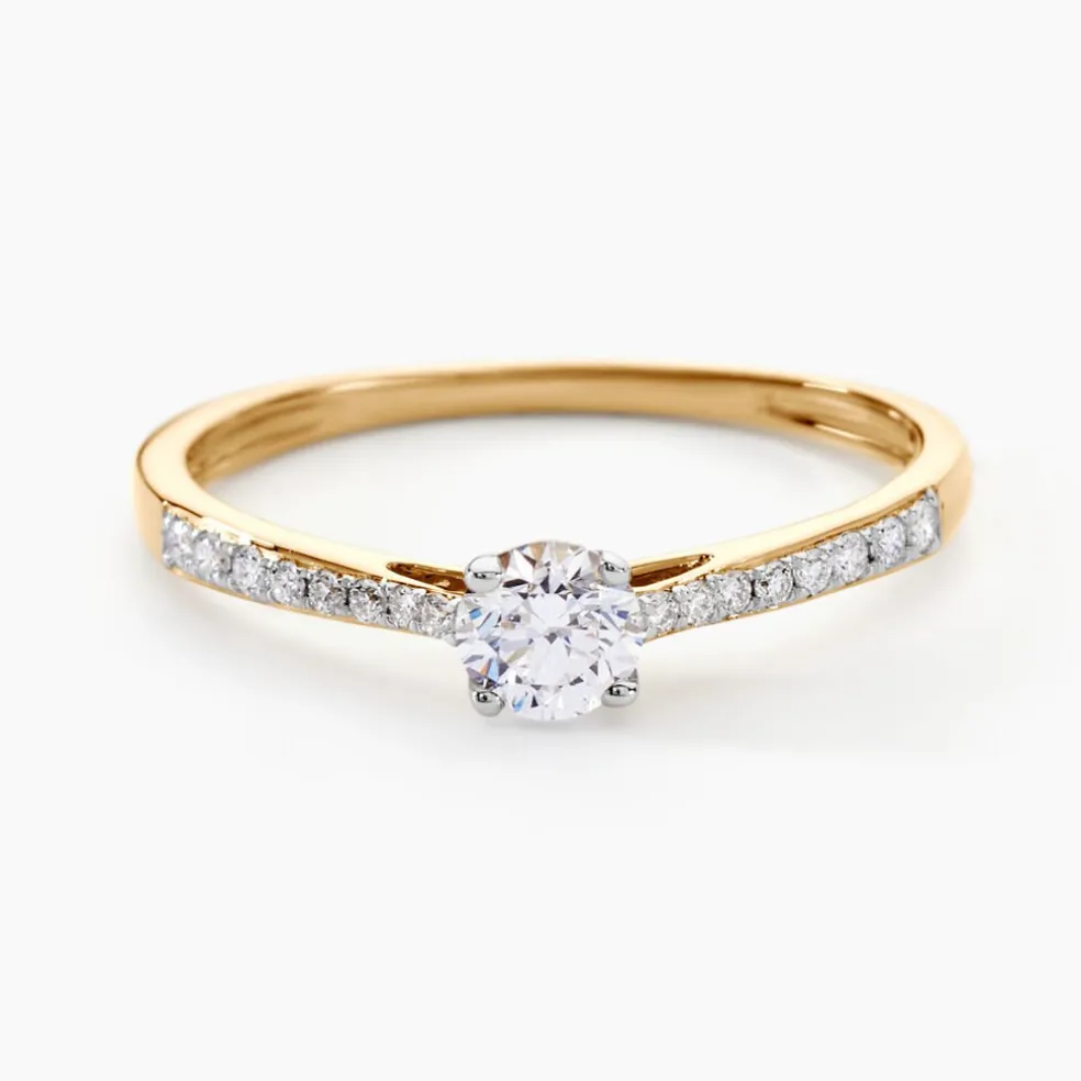 Bague Solitaire Hemera Or Jaune Diamant Synthetique