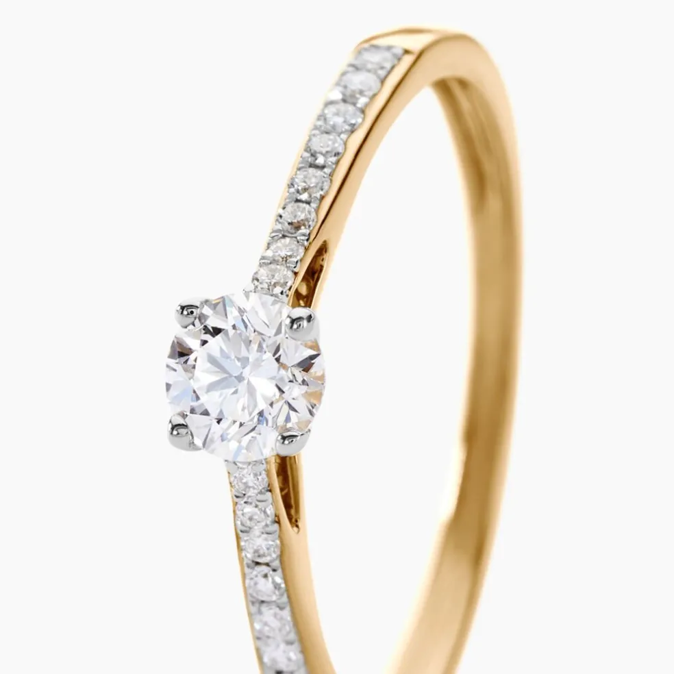Bague Solitaire Hemera Or Jaune Diamant Synthetique