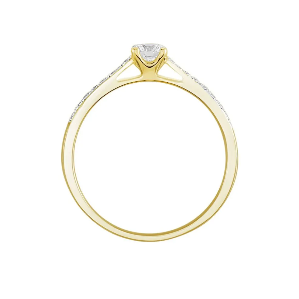 Bague Solitaire Hemera Or Jaune Diamant Synthetique