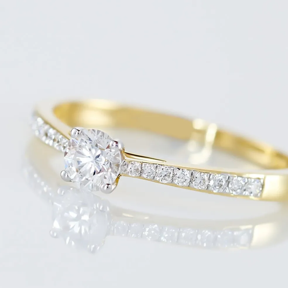 Bague Solitaire Hemera Or Jaune Diamant Synthetique