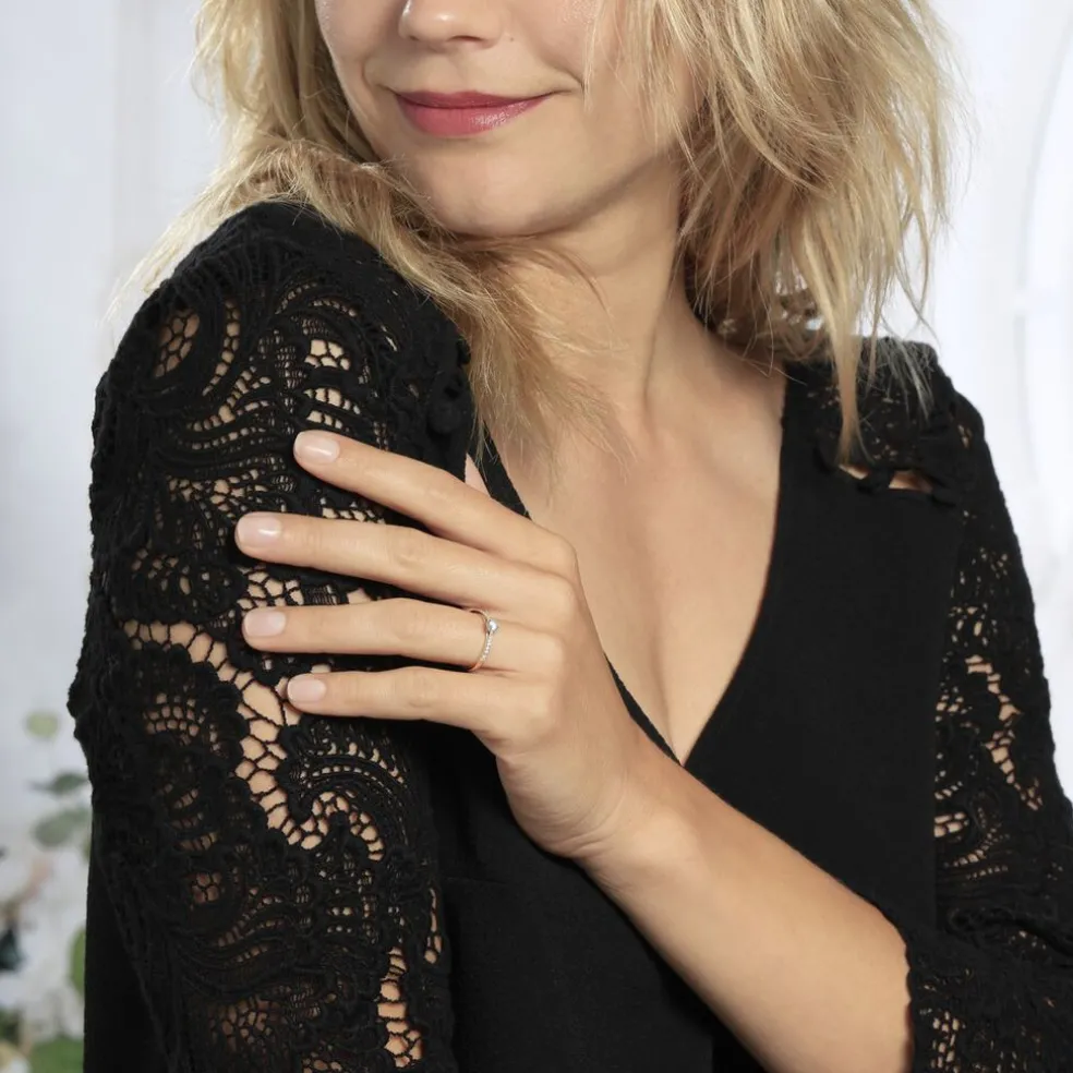 Bague Solitaire Hemera Or Jaune Diamant Synthetique