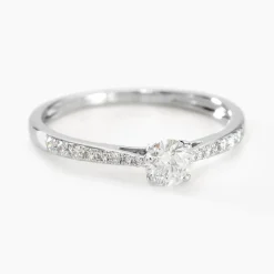Bague Solitaire Hemera Or Blanc Diamant Synthetique