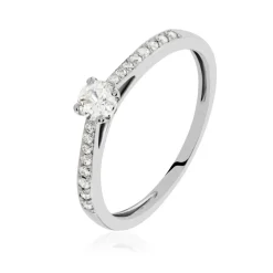Bague Solitaire Hemera Platine Blanc Diamant