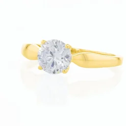 Bague Solitaire Illyana Or Jaune Oxyde De Zirconium