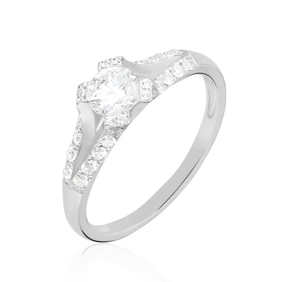 Bague Solitaire Ingrid Or Blanc Diamant