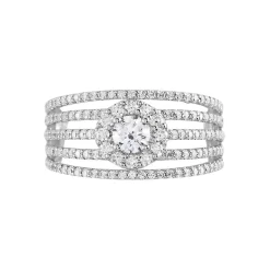 Bague Solitaire Iolente Argent Oxyde De Zirconium